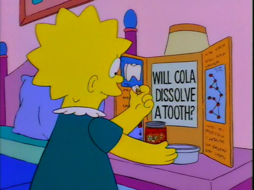 Lisa Simpson with a science project at school