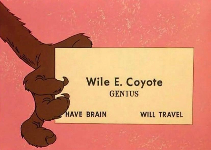 WIle E Coyote business card