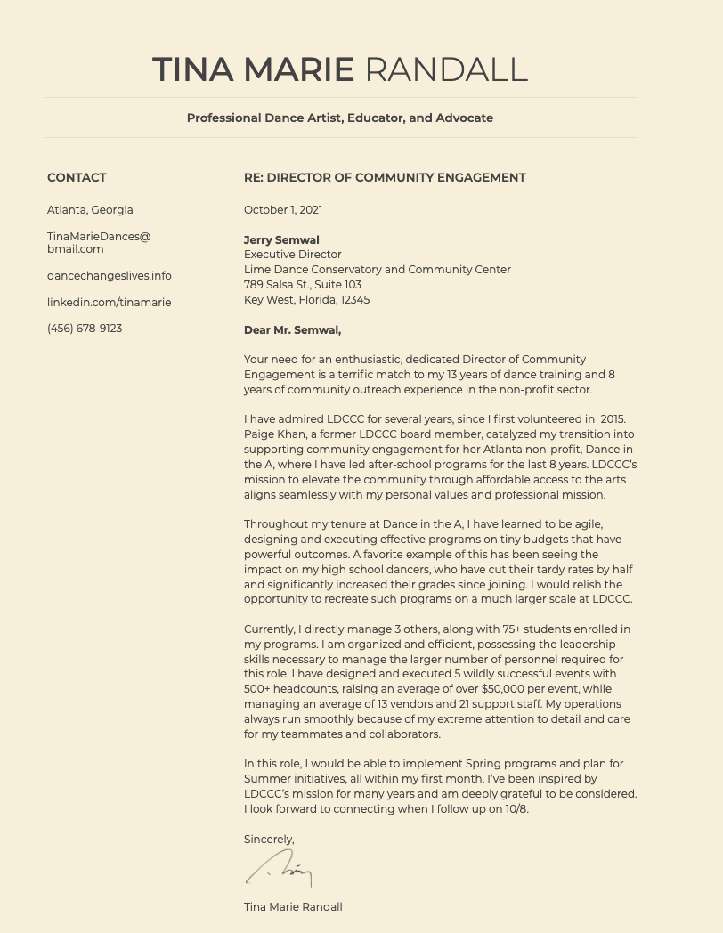 Creative Director Cover Letter Example (Free Guide)