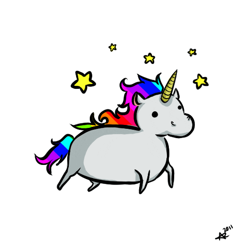 gif of a rainbow  unicorn