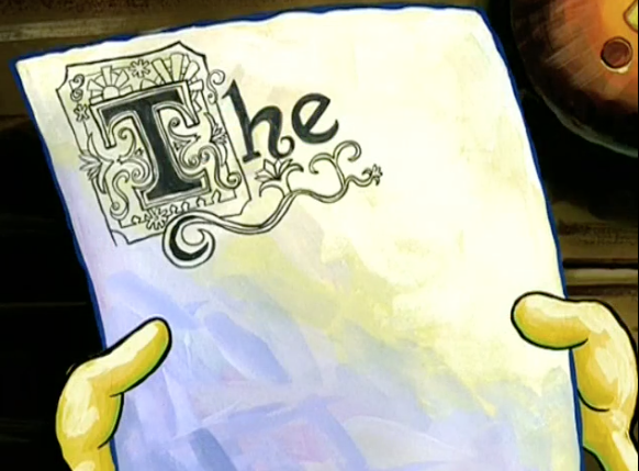 spongebon's essay consisting of the word "the"