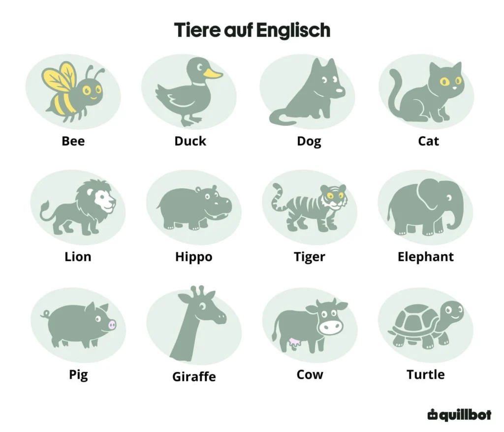 Tiere auf Englisch 2