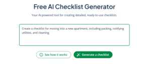 AI checklist generator prompt for moving