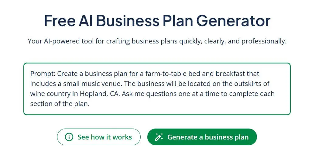 How to Use an AI Business Plan Generator