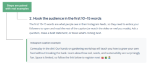 Example of clear steps and examples in a blog article