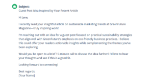 AI outreach email generator output