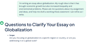 AI thesis statement generator prompt example