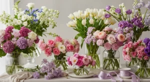 Screenshot of an AI-generated image of flower arrangements