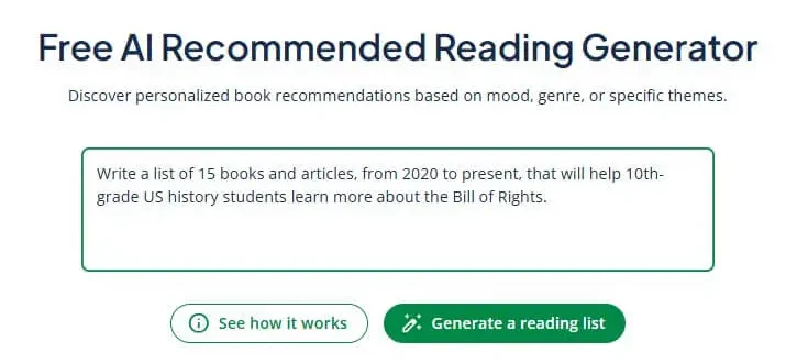 How to Use an AI Recommended Reading Generator