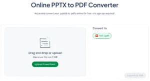 Screenshot of the QuillBot PPT to PDF converter after upload