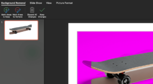 Background of picture colored in magenta in PowerPoint