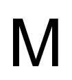 Capital M in 48-point black Arial font