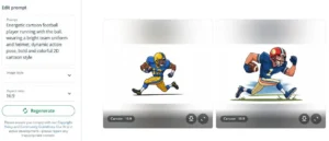 QuillBot-generated cartoon of a football player running with the ball