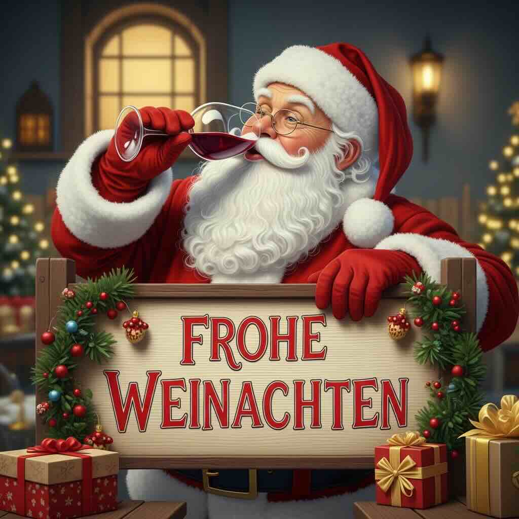 Santa-trinkt-Rotwein