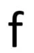 Lowercase letter F in 48-point Calibri font