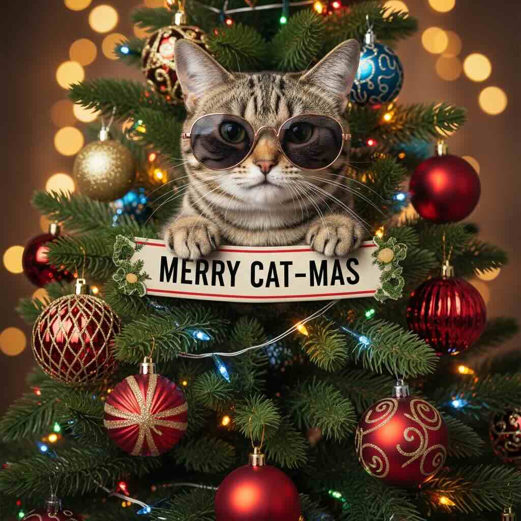 Katze-im-Weihnachtsbaum