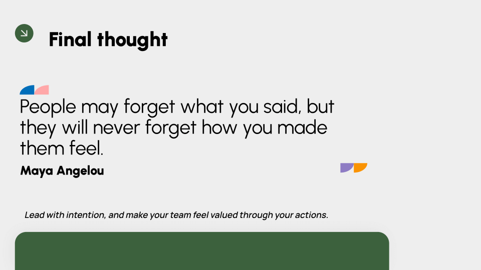 A sample conclusion slide sharing a quote