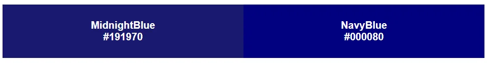Midnight blue vs navy blue