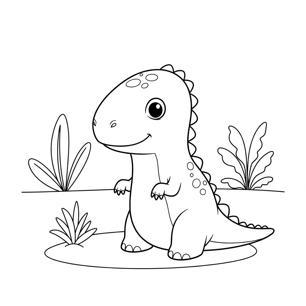 Ausmalbild von einem Baby-Dino