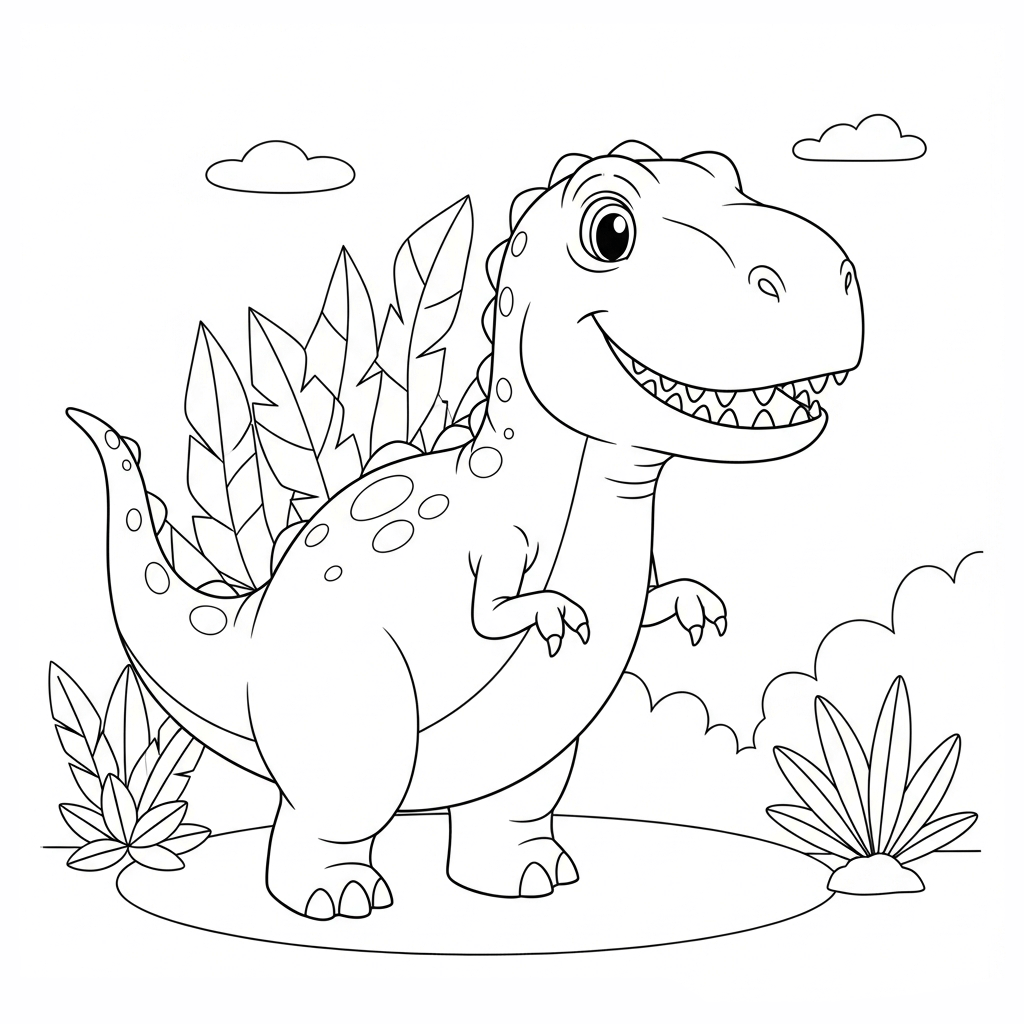 Ausmalbild von einem Baby-Dino