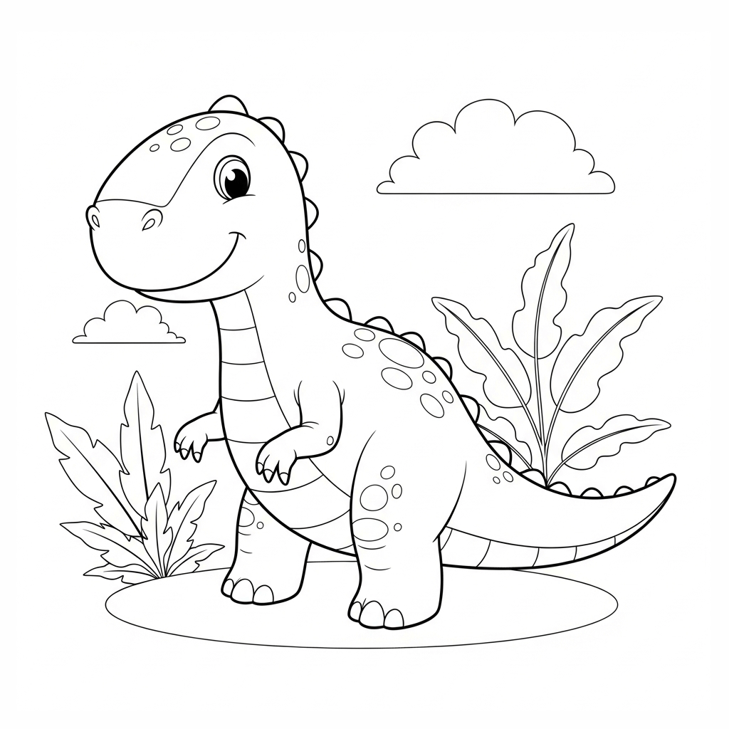Ausmalbild von einem Baby-Dino