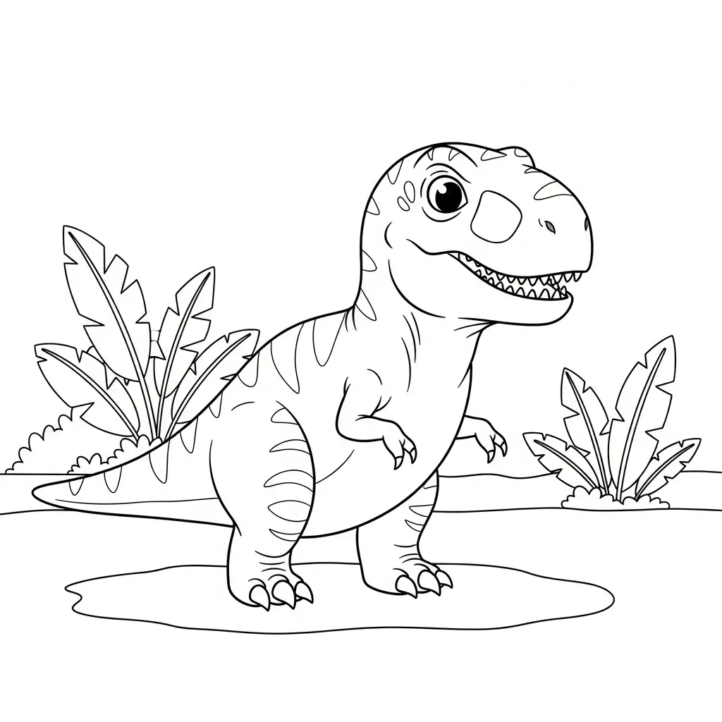 Einfaches Ausmalbild von einem Dinosaurier