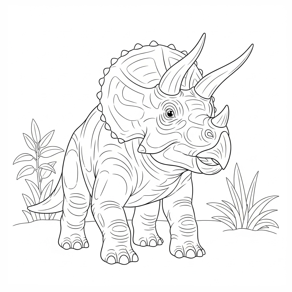 Einfaches Ausmalbild von einem Dinosaurier