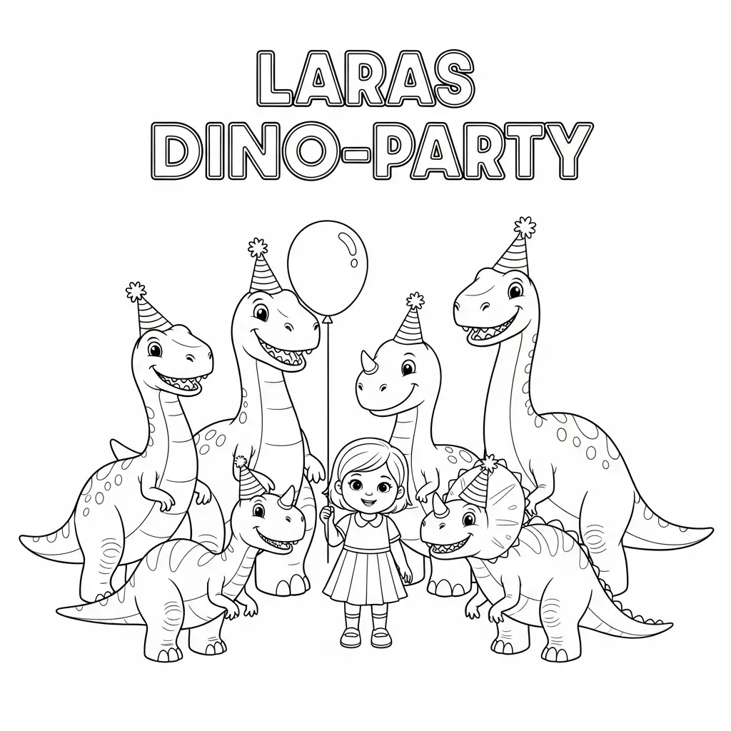 personalisiertes Dino-Ausmalbild