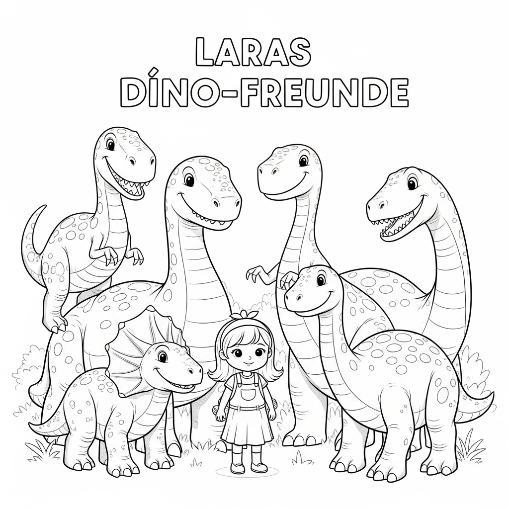 personalisiertes Dino-Ausmalbild