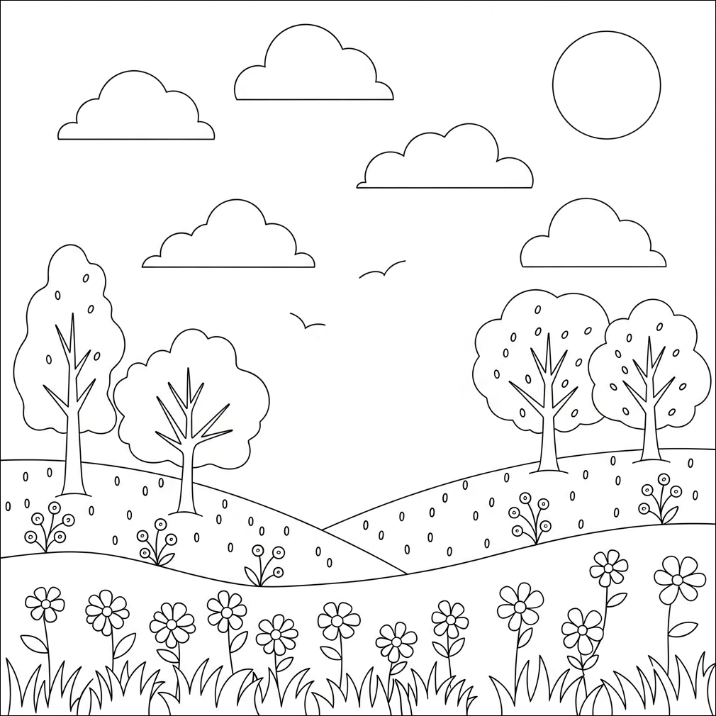 Frühlings-Ausmalbild für Kinder