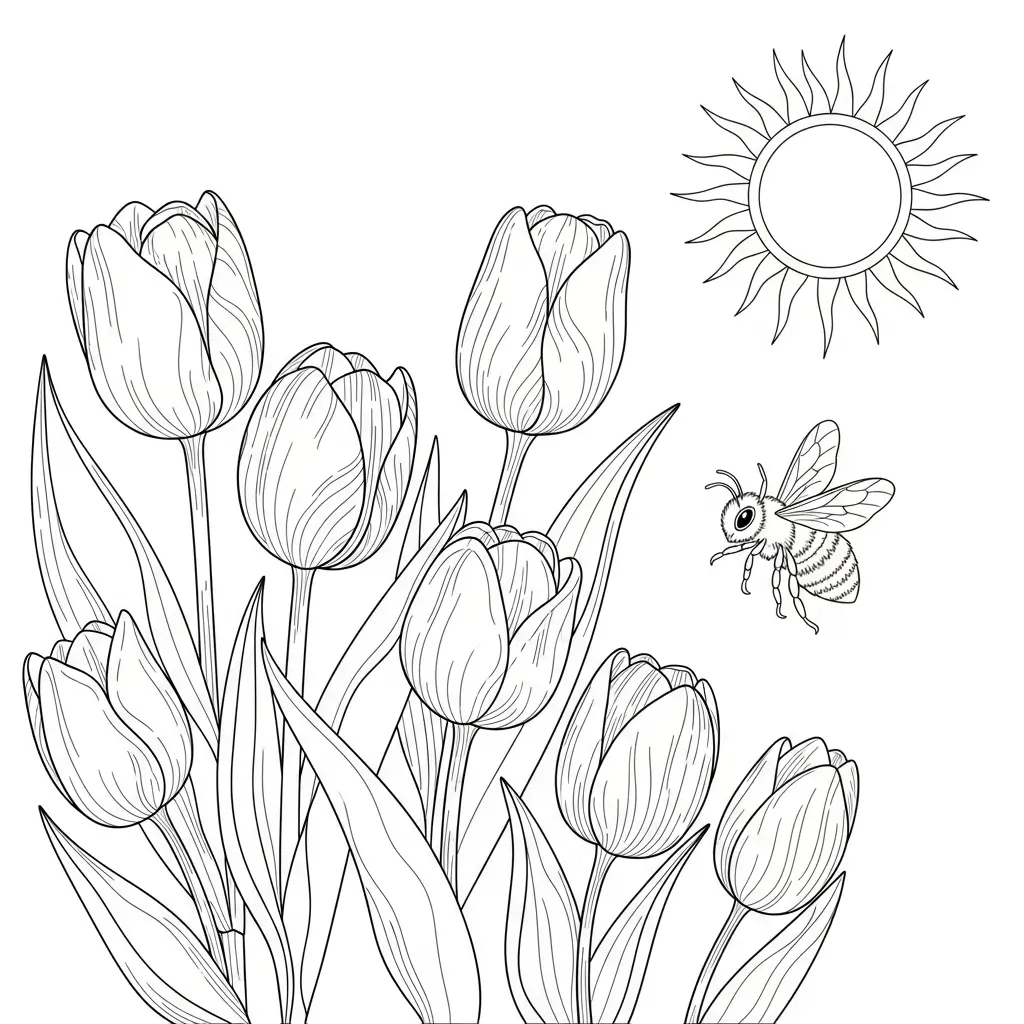 Frühlings-Ausmalbild für Kinder