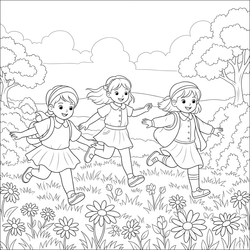 Frühlings-Ausmalbild für Kinder