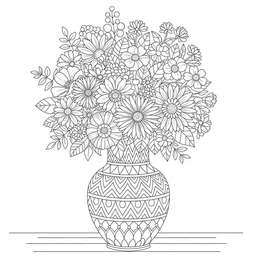 Frühlings-Ausmalbild für Erwachsene