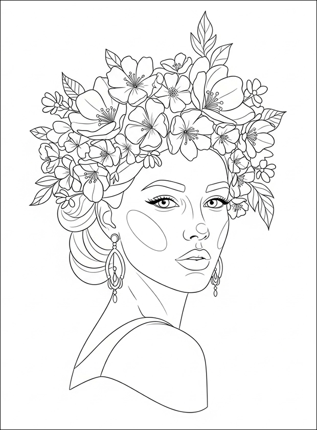 Frühlings-Ausmalbild für Erwachsene