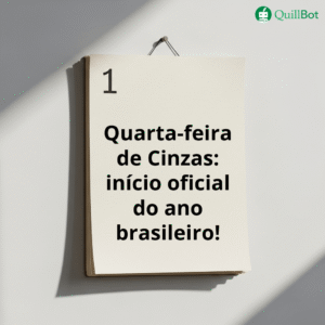 A imagem de uma folha de calendário na parede com a frase: Quarta-feira de Cinzas: início oficial do ano brasileiro. A imagem é para ser compartilhada na Quarta-feira de Cinzas.