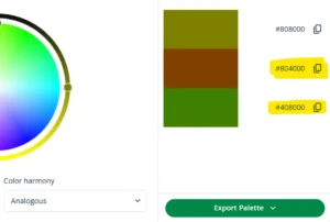 Split complementary colors of navy