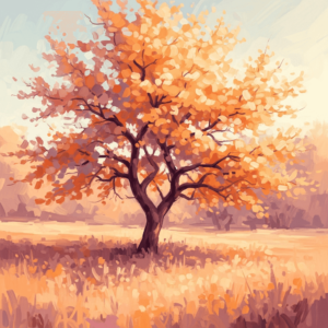 Apricot tree expressionistic