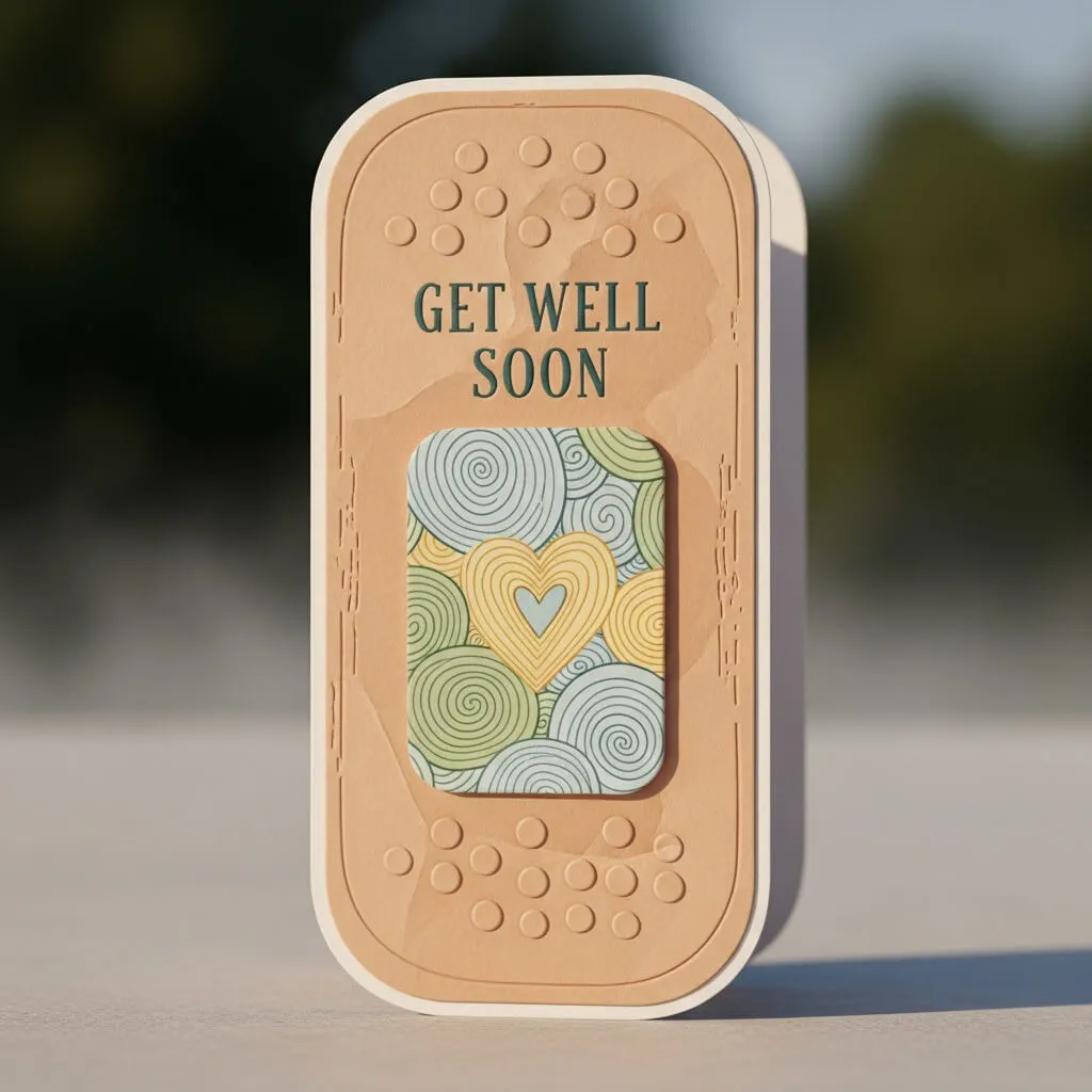 get well soon card - creative - bandaid