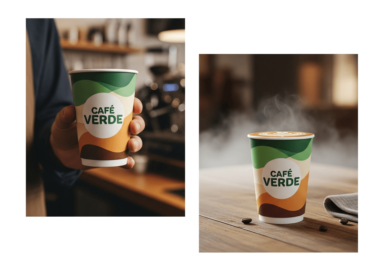 An AI-generated image for a fictional rebrand of a café