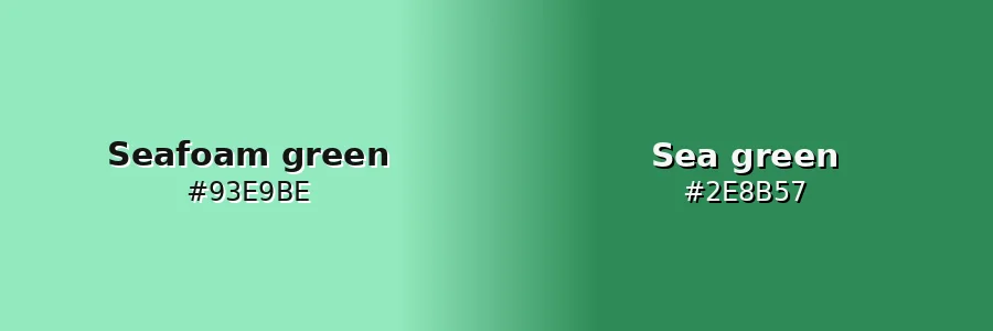 Seafoam green vs sea green