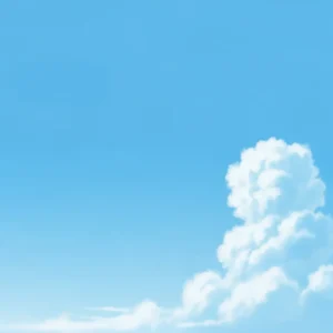 Céu azul com algumas nuvens brancas.