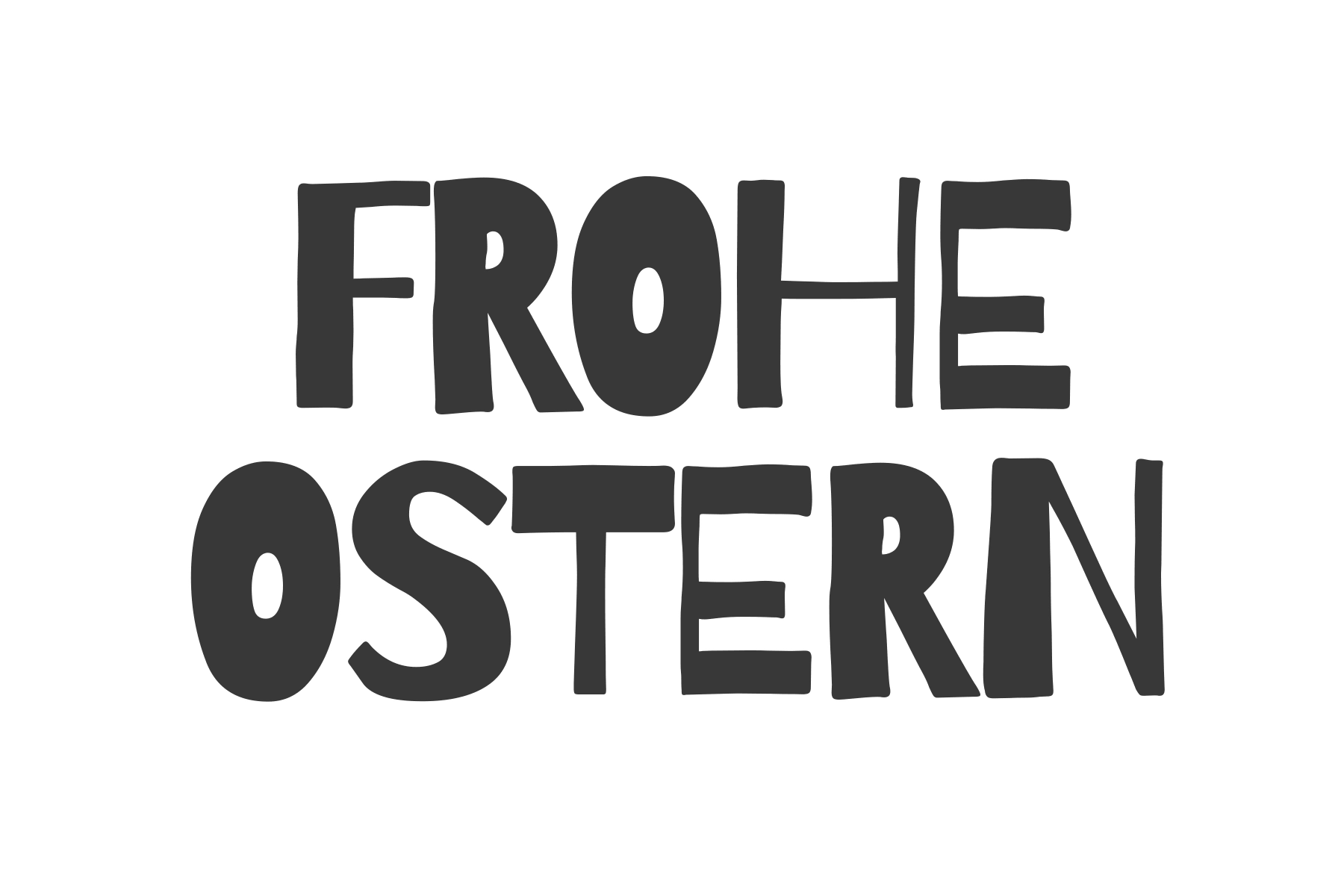 Frohe Ostern Schriftzug