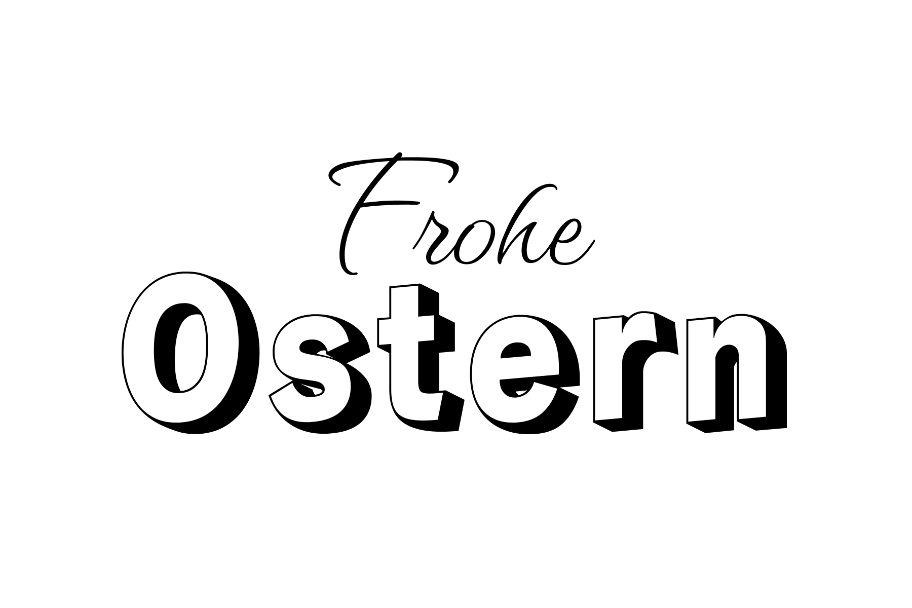 Frohe Ostern Schriftzug