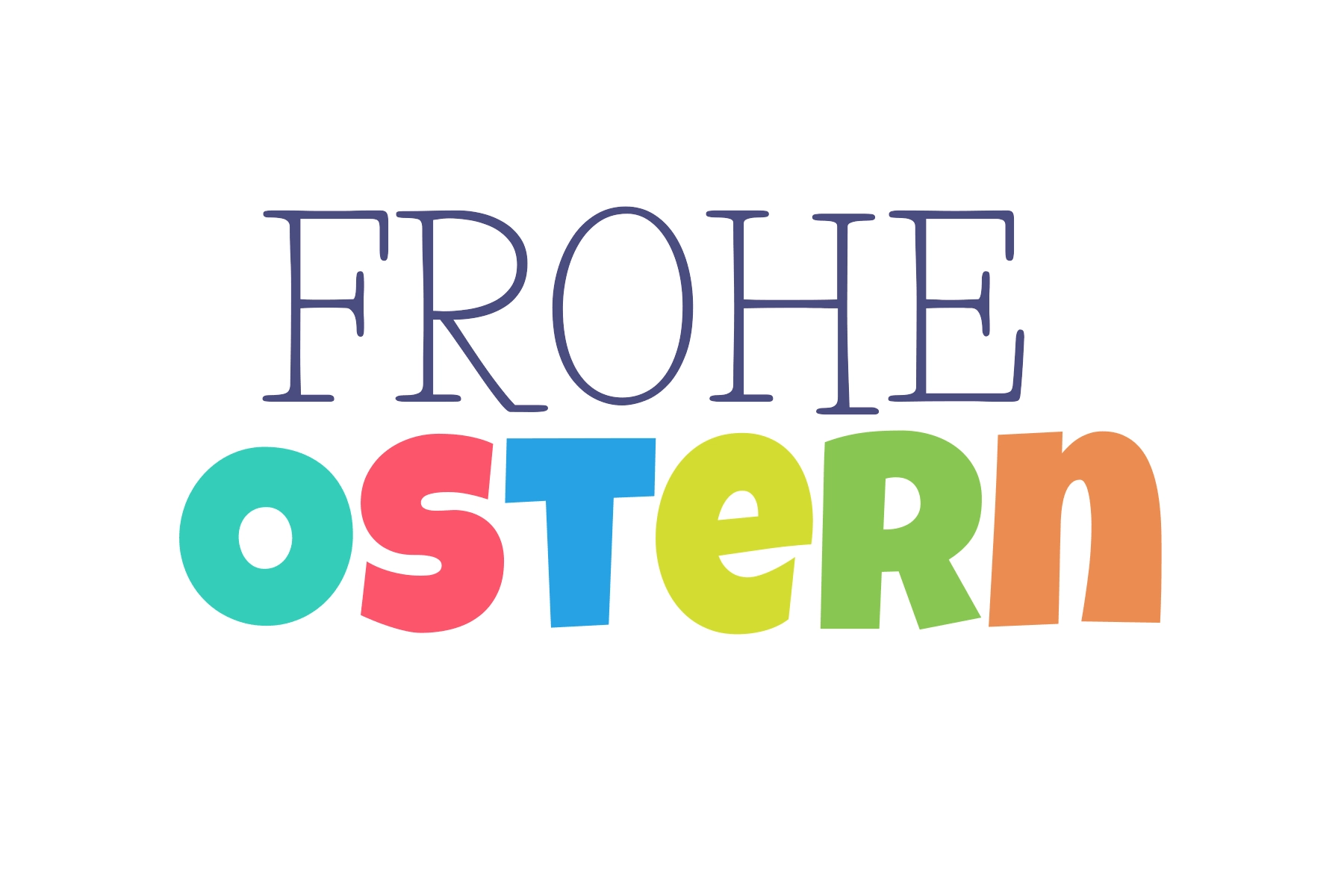 Frohe Ostern Schriftzug
