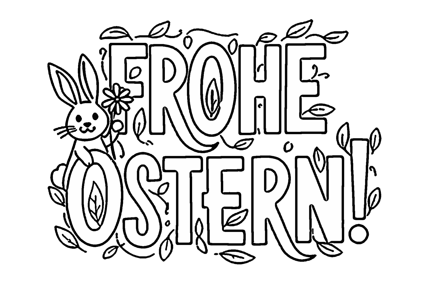 Frohe Ostern Schriftzug