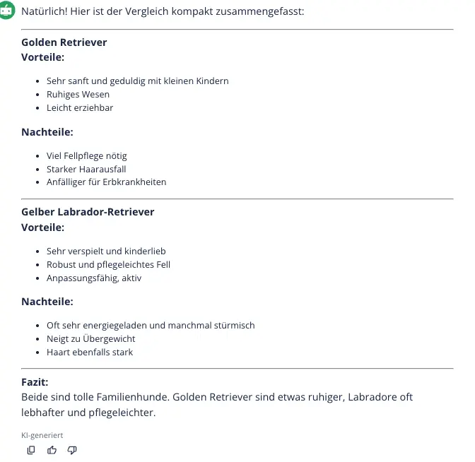 KI-Ergebnis eines genauen Prompts