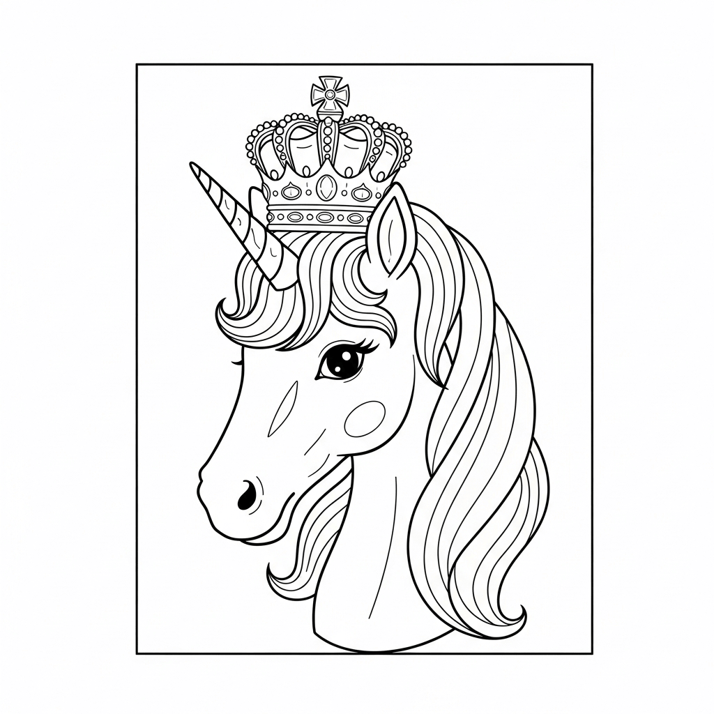 coloriage licorne couronne