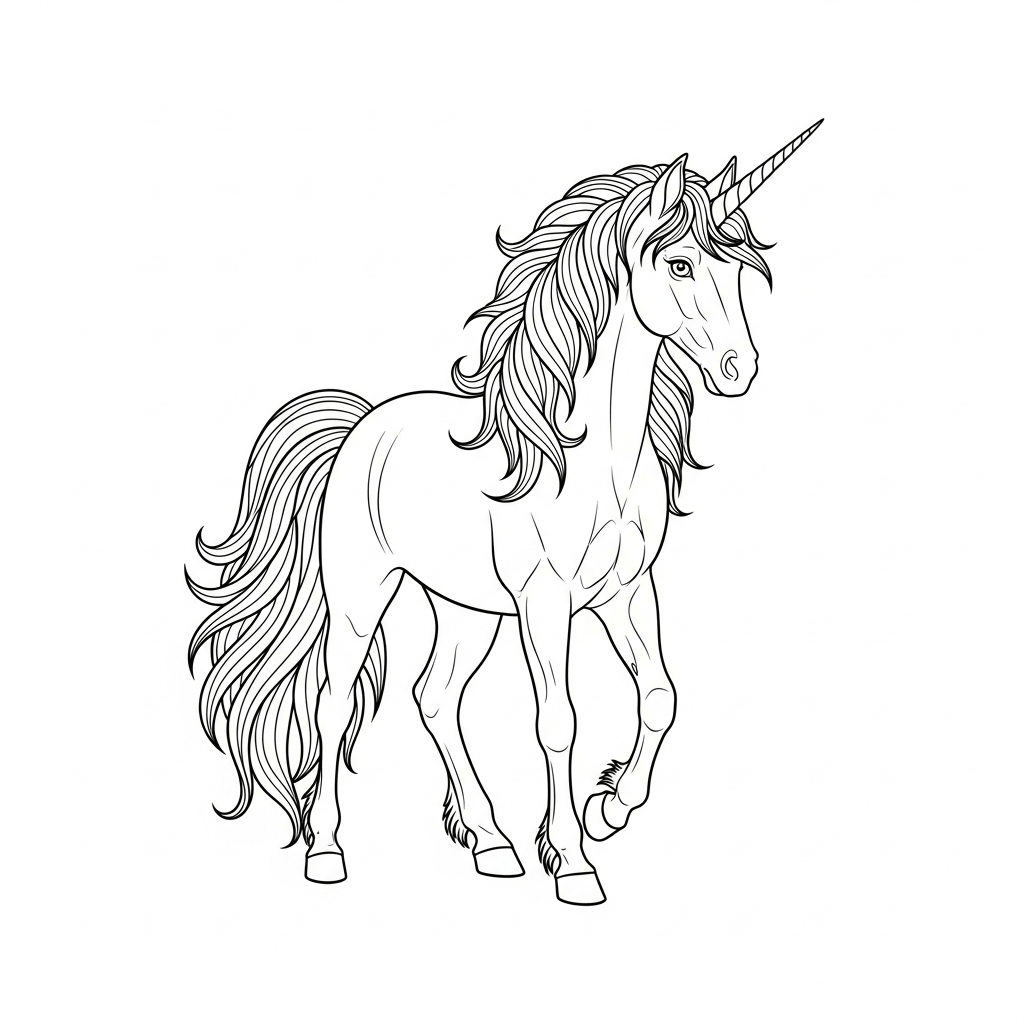 coloriage licorne dessin