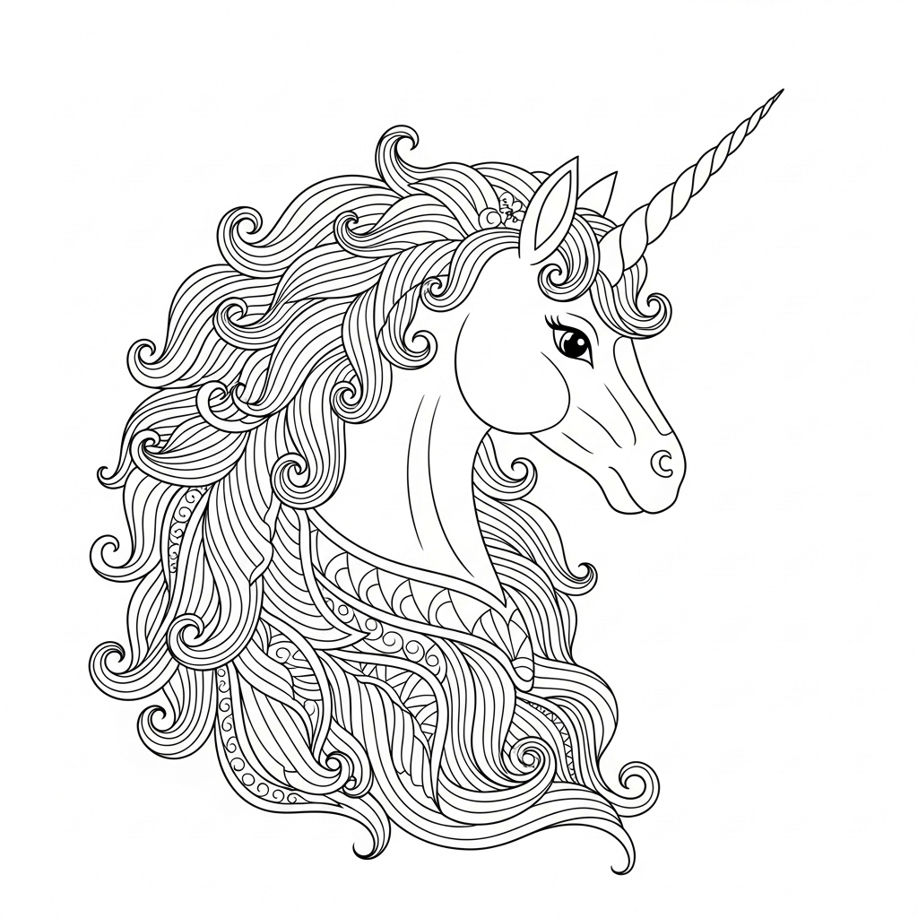 coloriage licorne mandala