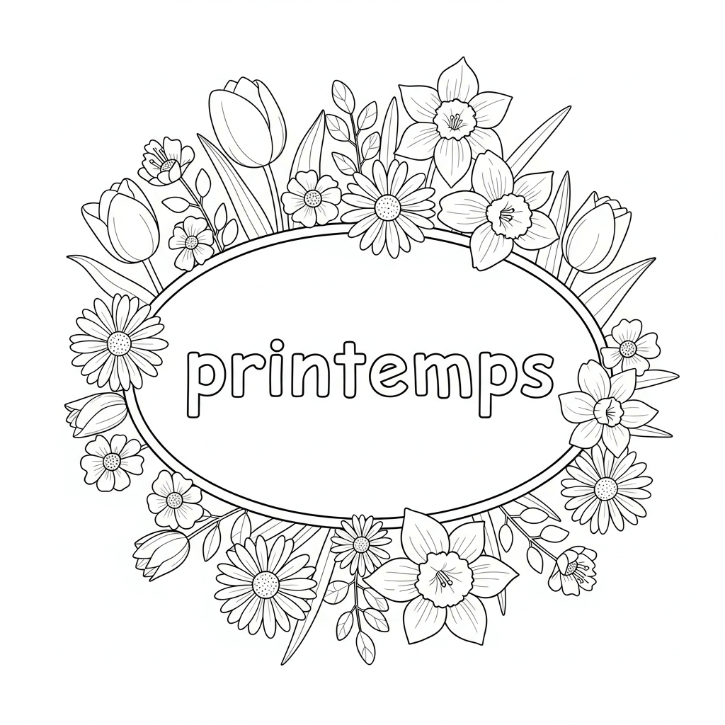 coloriage printemps